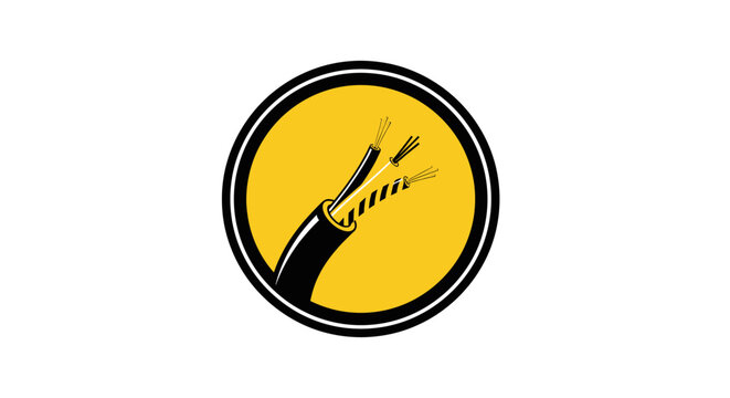 Fiber Optic Cable Icon Representing High Speed Internet Connection.