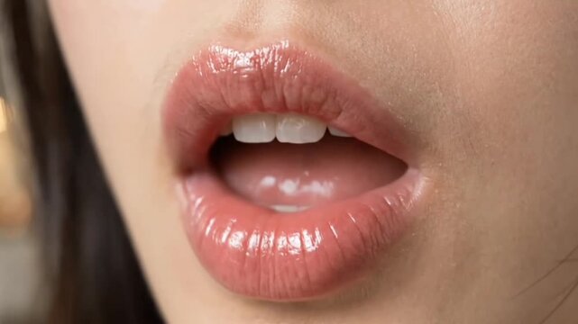 woman applying lip gloss