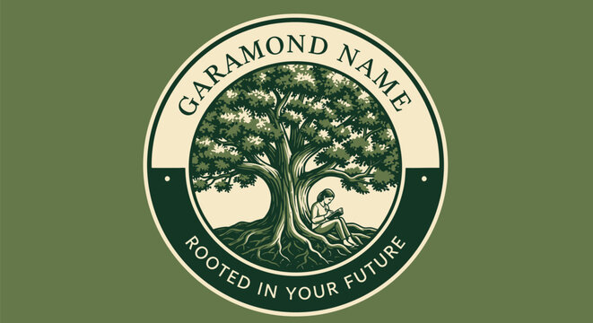 Garamond Name Rooted in Your Future Logo.