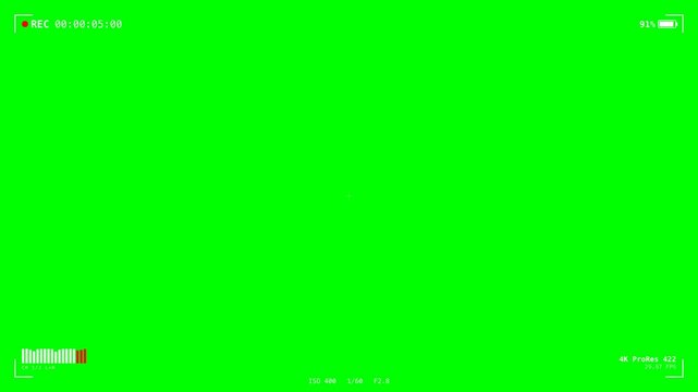 Video recording interface on green screen background