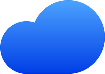 Obraz premium Elegant blue gradient cloud icon with soft depth for weather and sky design