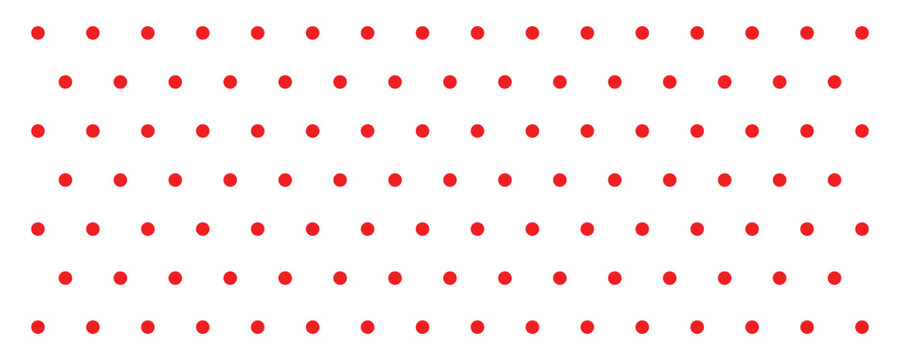 Red polka dot seamless pattern. Happy dotted wallpaper for easter wrapping paper, birthday decoration, kid bday nursery decor. Vector illustration.