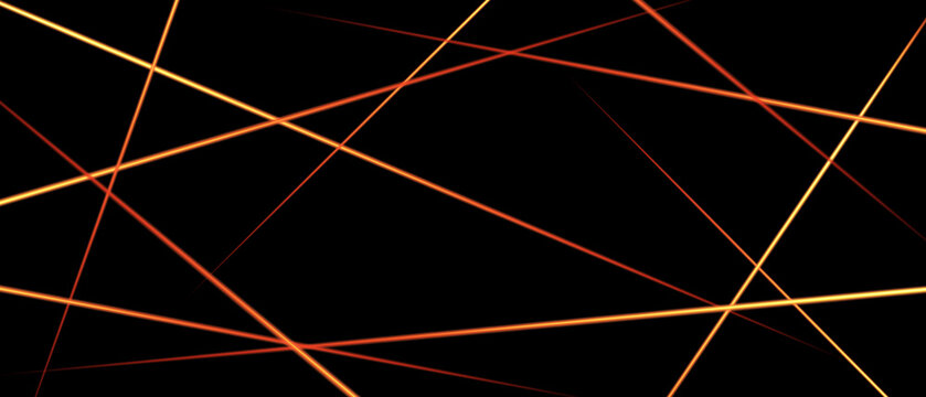 Neon glowing light lines on black background creating geometric cross patterns