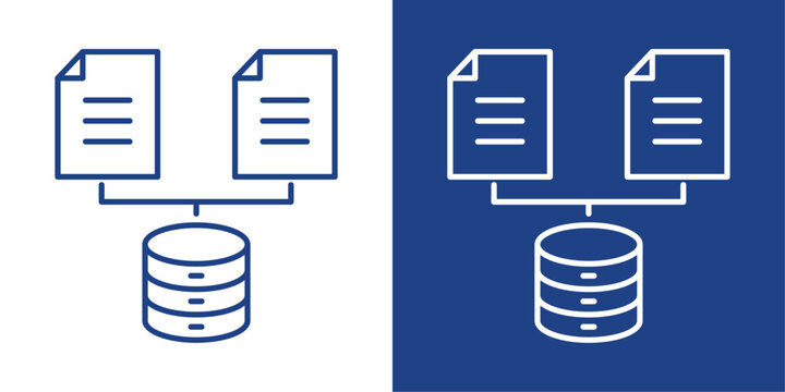 Data Blue And White Icon Style Collection