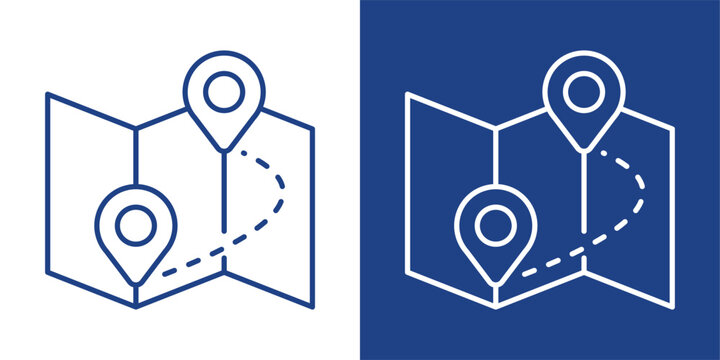 Tracking Blue And White Icon Style Collection