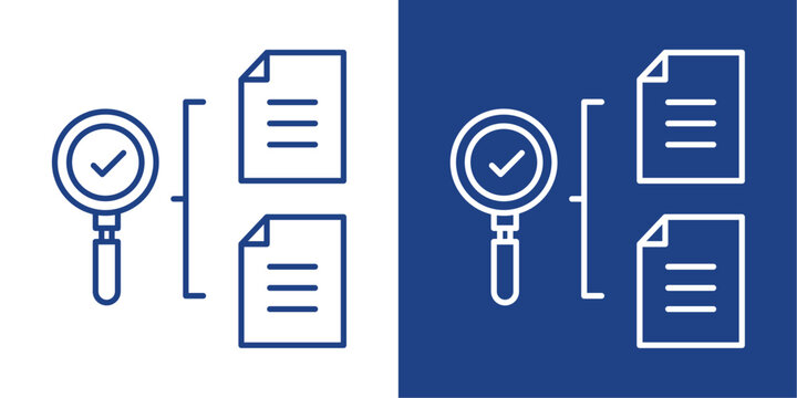 Analysis Blue And White Icon Style Collection