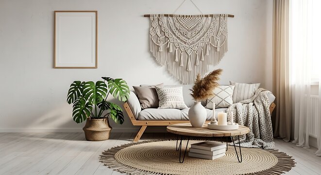 Modern living room interior design.