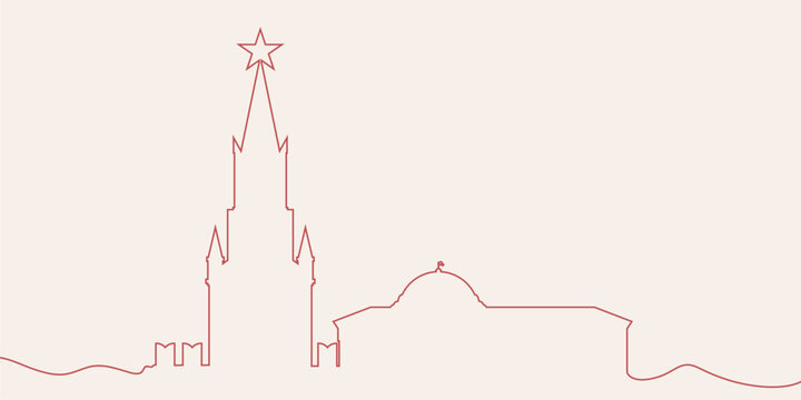 The famous Spasskaya tower of the Kremlin on red square in Moscow, Russia. Russian national landmark.