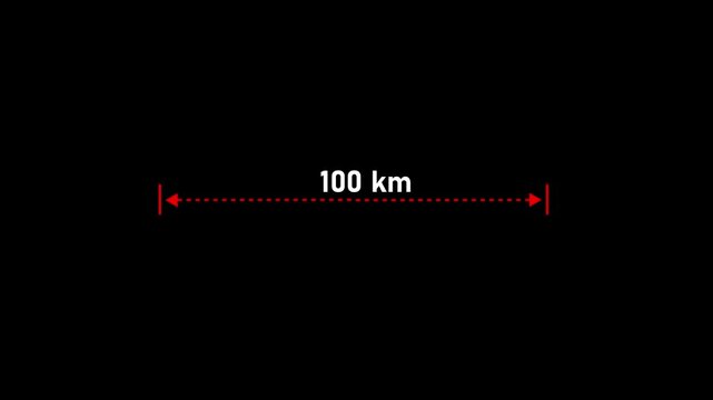 Distance from one place to another is 100 km isolated on dark background. One place to another location icon, pinpoint, map search, route, navigator.