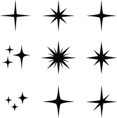 Obraz premium Celestial Sparks — Minimalist Star Vector Set