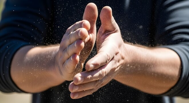 Worker Clapping Dirty Hands After A Hard Work