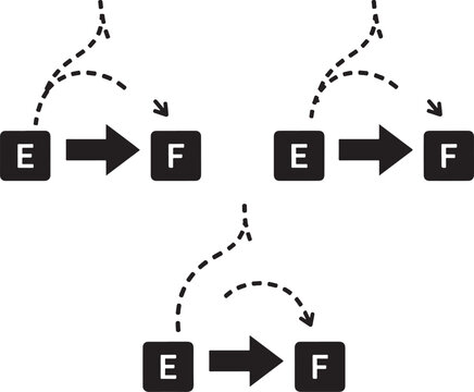Flowchart diagram with arrows and letters