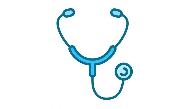 Stethoscope Medical Icon for Healthcare Diagnosis, Doctor Consultation Equipment Illustration, ideal for medical app interfaces, hospital websites, and pharmaceutical brochures.
