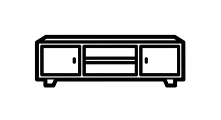 Fototapeta premium Modern media console vector illustration for interior design and home decor