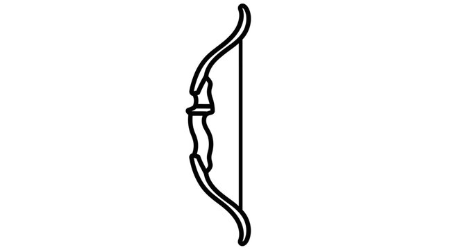 Minimalist black and white bow and arrow graphic for design elements