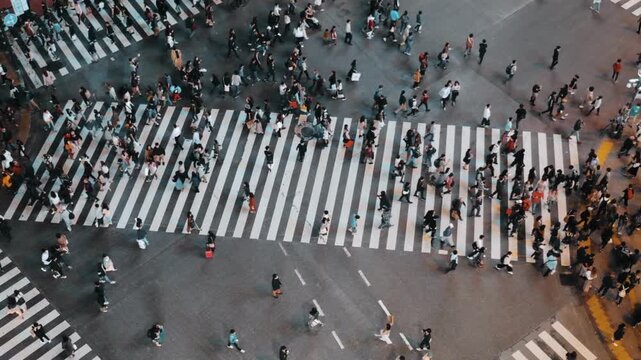 crowd of people walking in the city