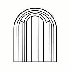 Fototapeta premium Minimalist Segmented Archway Vector Icon: Clean Decorative Rainbow Gate Symbol for Modern Geometric Design