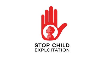 Obraz premium Stop Child Exploitation Symbol