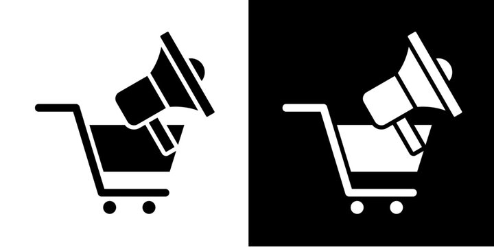 Marketing Strategy Icon Set White Glyph Style Collection