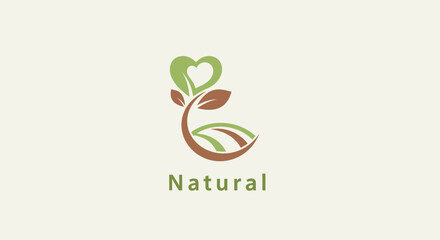 Fototapeta premium Abstract illustration of a plant with a heart shaped leaf on a light background
