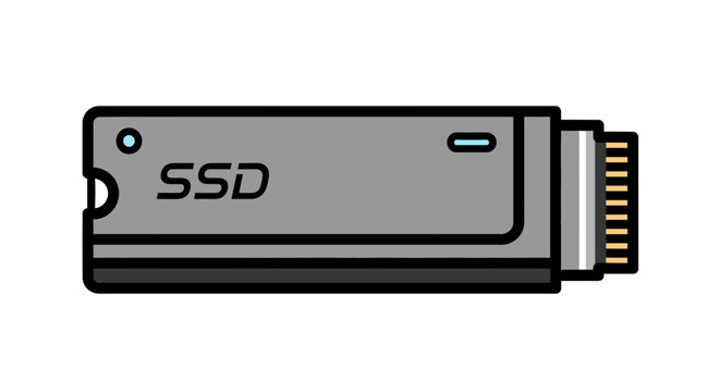 Modern ssd solid state drive storage technology illustration vector