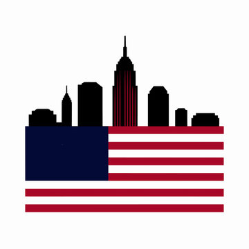 Retro American Skyline of Cincinnati, Ohio Cityscape Vector Illustration | US Patriotic City Landmark Graphic Design