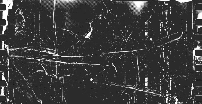Grunge overlay effect with scratch and dust on black. background, retro noisy grain dust texture for film or photo overlay, old photo overlay texture. Transparent background.