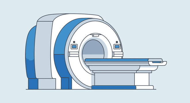 Medical imaging machine illustration modern mri scanner for healthcare