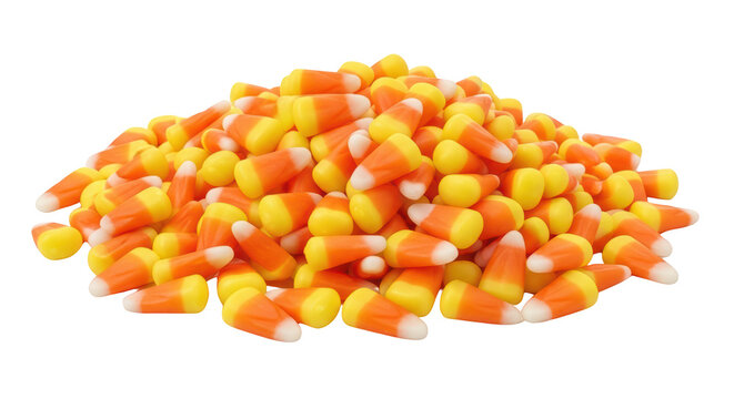 Pile of colorful candy corn sweets.