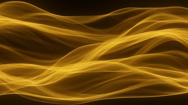 Abstract Golden Wavy Light Flow Generative AI