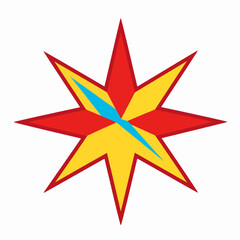 Obraz premium Vibrant Abstract Starburst Shape Icon Vector Pattern, Modern Graphic Element for Energy, Celebration, and Radiant Focus
