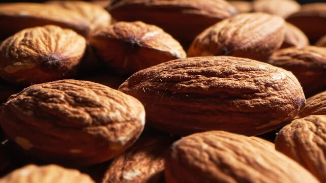 Brown Nuts Piled High in Closeup
