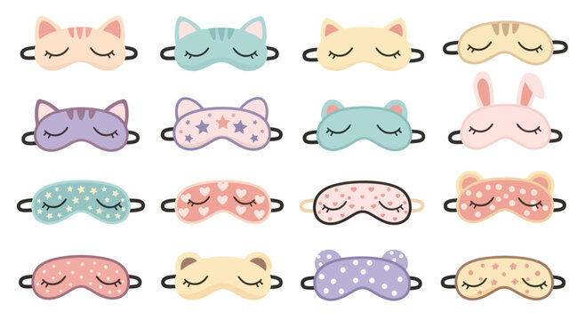 Cute Animal Sleep Masks Collection: Cat, Bunny, Bear Designs for Restful Sleep
