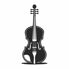Fototapeta premium Black Silhouette of a Violin