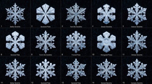 Snowflake Crystals - A Collection of Exquisite Winter Designs.