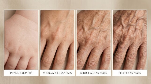 Aging Process - A Visual Journey Through Skin Changes Over Time.