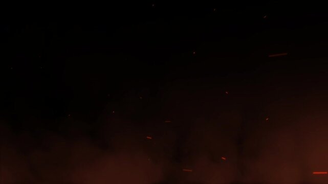 Orange cloud smoke fire sparks rising up alpha channel explosion flame embers burn ideal for cinematic special effects and compositing