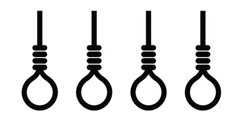 Rope knot icon set black silhouette collection of looped rope knots and marine style shapes for sailing safety, navigation, and survival design © Sidratul Muntaha 5