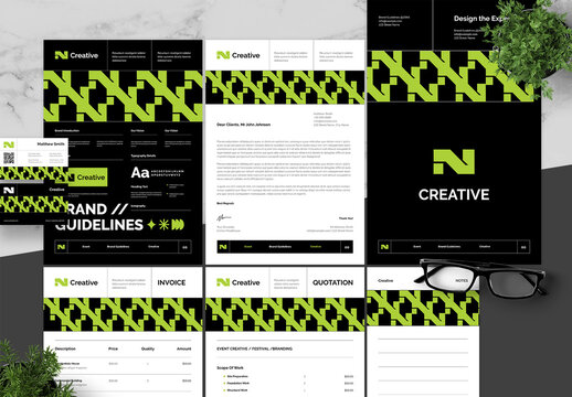 Green And Black Creative Event Brand Guidelines