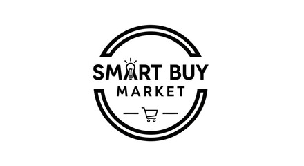 Fototapeta premium Modern business logo design with shopping cart icon on white background