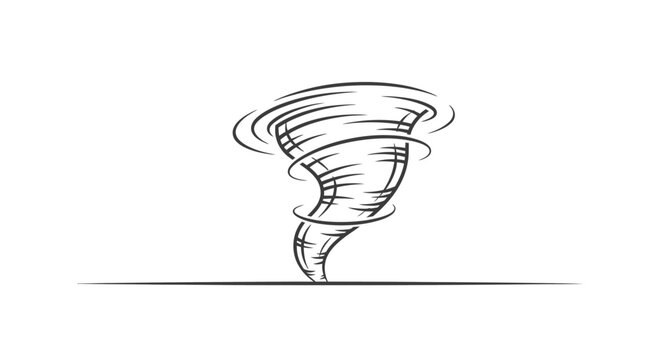 Stylized illustration of a tornado on white background for weather concepts