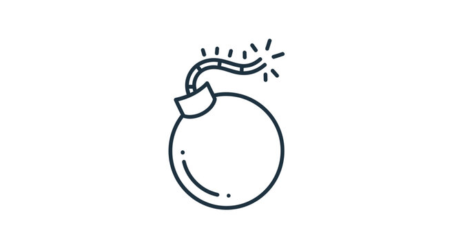 Exploding Bomb Icon, Danger Symbol, Cartoon Style