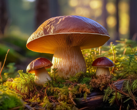 Pilze im Herbst im Wald
