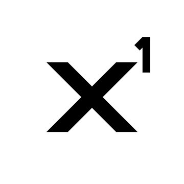 Superscript X1 icon, mathematical exponent notation symbol for algebra, formulas, scientific calculations and educational UI interface systems