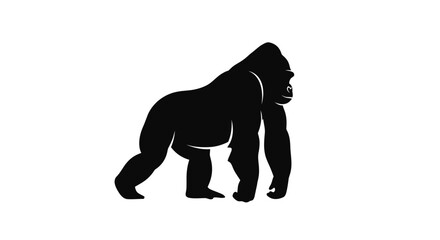 Fototapeta premium Black silhouette of a gorilla 5.