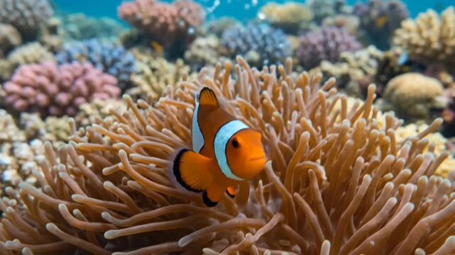 clown fish in anemone