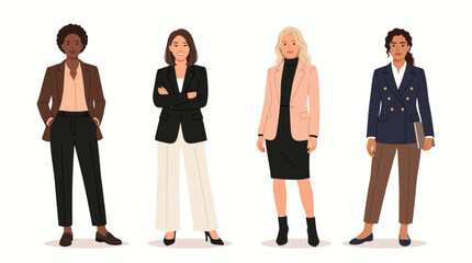 Obraz premium Diverse group of professional women in business attire