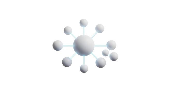 Grey molecular structure with connected spheres