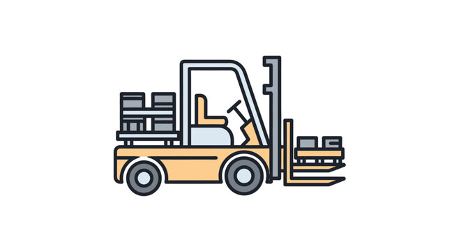 Forklift with pallets on deck.