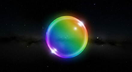 Fototapeta premium Vibrant glowing neon orb object.